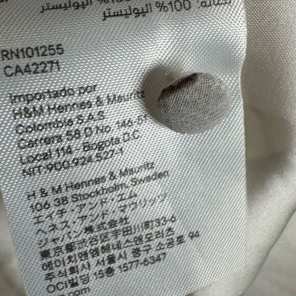 H&M long sleeve ivory and brown scenic blossom print dress size medium - Picture 7 of 7